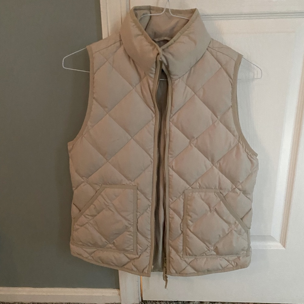 J.Crew quilted vest, Khaki Small